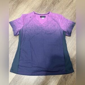 Pink and Purple Gradient V-Neck Top